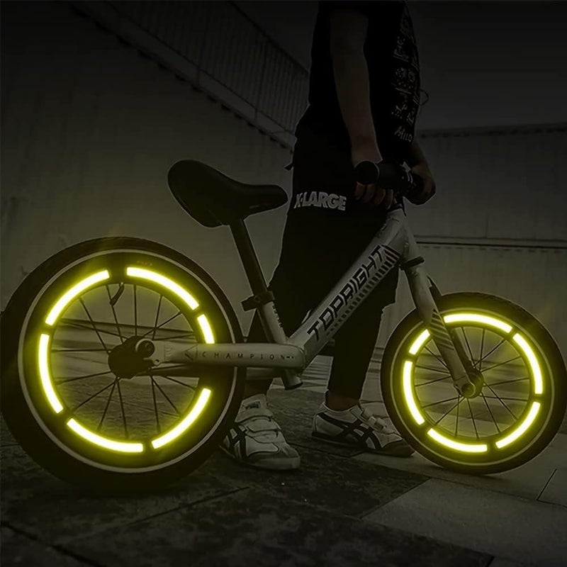 OneNine 42Pcs Reflective Stickers, Bike Reflective Tape Night Safety Stickers Waterproof Warning Strip Reflective Decals for Bicycle Wheelchairs Motorbike Helmet Scooter Baby Carriage Stroller - Image 4