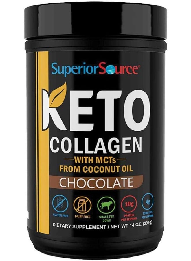 Superior Source Keto Collagen Powder With Mcts Chocolate 14 Oz 397 G  - Image 1