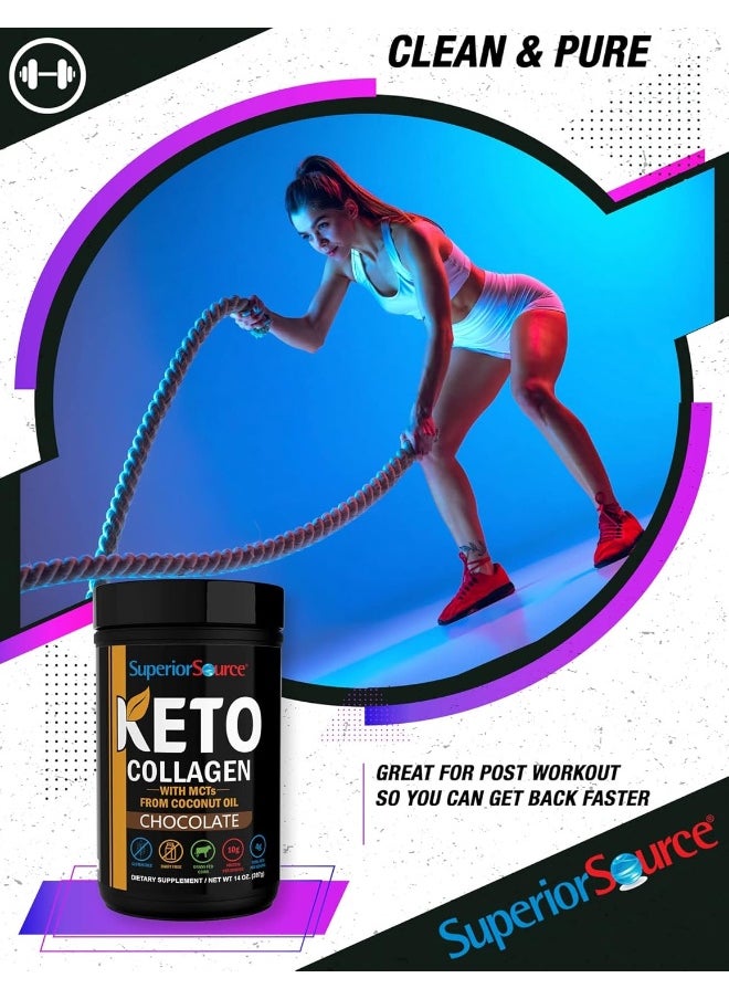 Superior Source Keto Collagen Powder With Mcts Chocolate 14 Oz 397 G  - Image 5