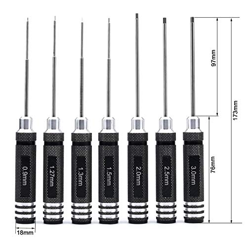 YoungRC RC Screwdriver Tools Kit 7pcs Hex Screw Driver Set for RC Models | 0.9mm 1.27mm 1.3mm 1.5mm 2.0mm 2.5mm 3.0mm - Image 2