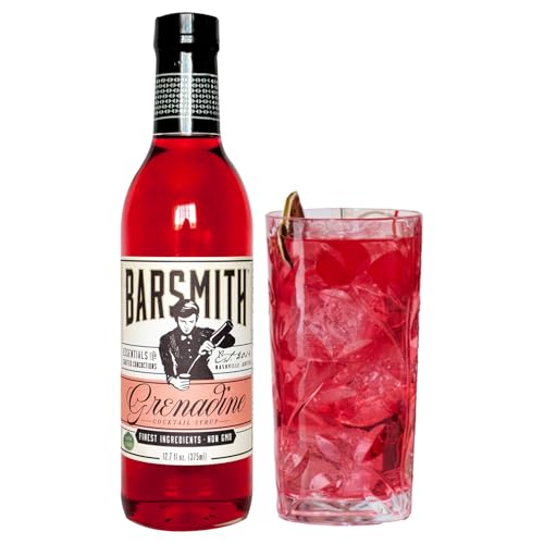 Barsmith Bar Essentials Grenadine Syrup  Sweet Cherry and Pomegranate Notes  No Artificial Flavors  NonGMO Cocktail Mixer  Ideal for Shirley Temple Mocktails and Cocktails  127oz Pack of 1 - Image 1