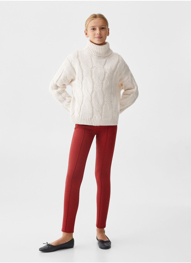 MANGO - Kids Checked Leggings - Image 1