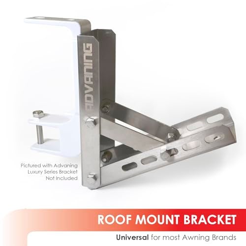 ADVANING Universal Roof Mount Bracket for Retractable Awnings, Premium Quality 3mm Gauge Brushed Stainless Steel, ZAW-RM-BRK - Image 2
