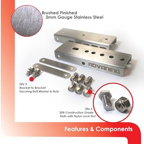 ADVANING Universal Roof Mount Bracket for Retractable Awnings, Premium Quality 3mm Gauge Brushed Stainless Steel, ZAW-RM-BRK - Image 5
