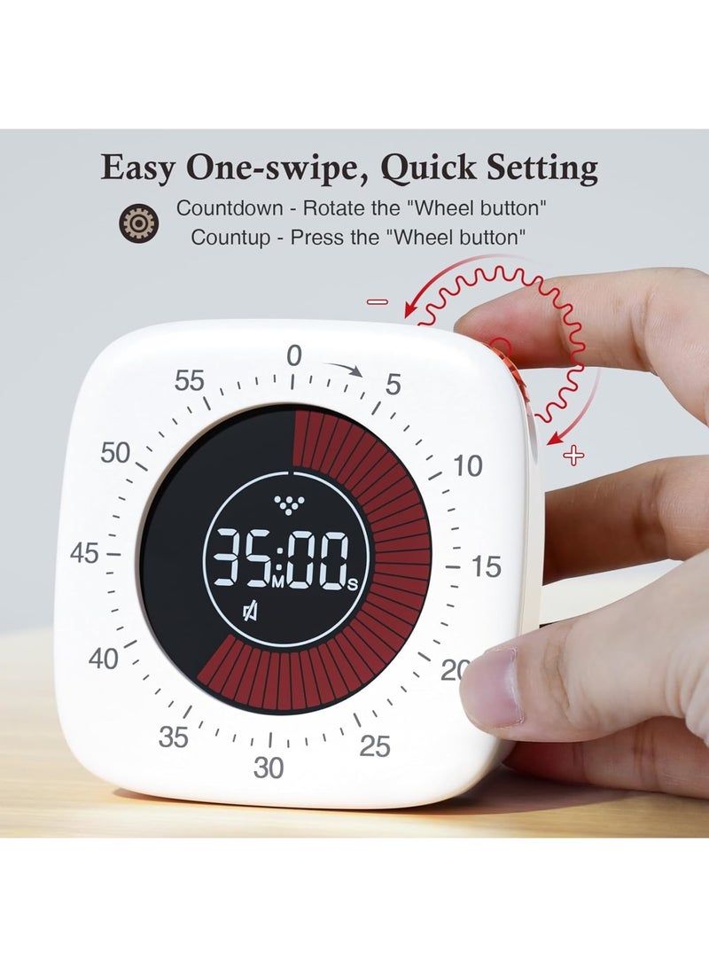 SOLARAE Kids Classroom Timers, Kitchen Timer, Cooking Time Management, for Teaching, Meeting, Cooking, Working - Timer for Kids with Magnetic Backing, Foldable Legs, Hanging Hole - Image 2