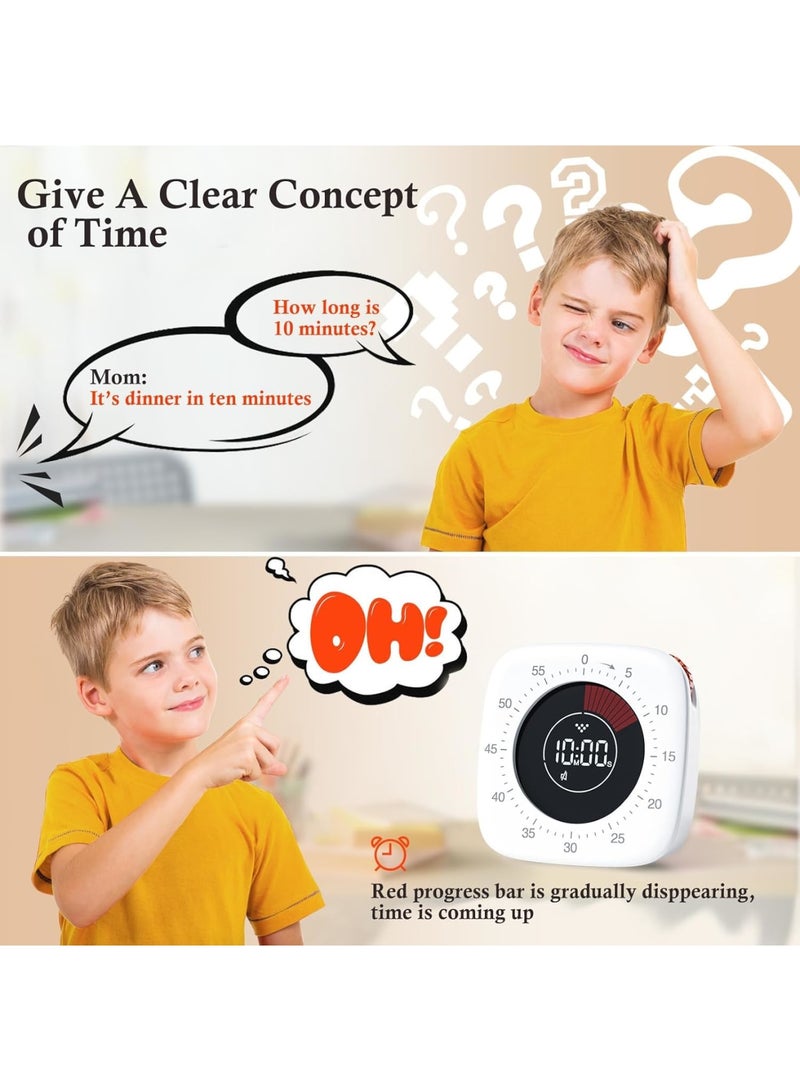 SOLARAE Kids Classroom Timers, Kitchen Timer, Cooking Time Management, for Teaching, Meeting, Cooking, Working - Timer for Kids with Magnetic Backing, Foldable Legs, Hanging Hole - Image 4