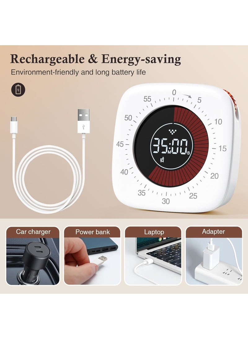 SOLARAE Kids Classroom Timers, Kitchen Timer, Cooking Time Management, for Teaching, Meeting, Cooking, Working - Timer for Kids with Magnetic Backing, Foldable Legs, Hanging Hole - Image 3