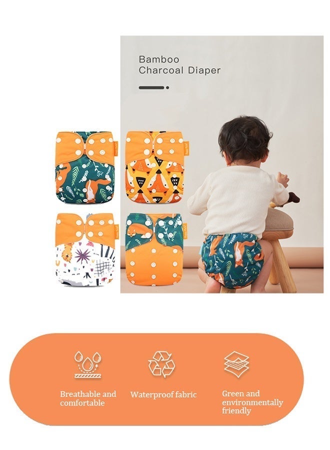 Baby Pocket Cloth Diapers, Adjustable Washable Reusable Baby Cloth Diapers Pocket Newborn Diaper,Suitable for Baby Girls and Boys(4 PCS) - Image 3