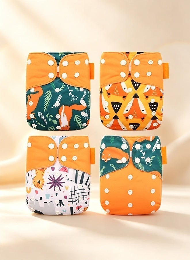 Baby Pocket Cloth Diapers, Adjustable Washable Reusable Baby Cloth Diapers Pocket Newborn Diaper,Suitable for Baby Girls and Boys(4 PCS) - Image 1