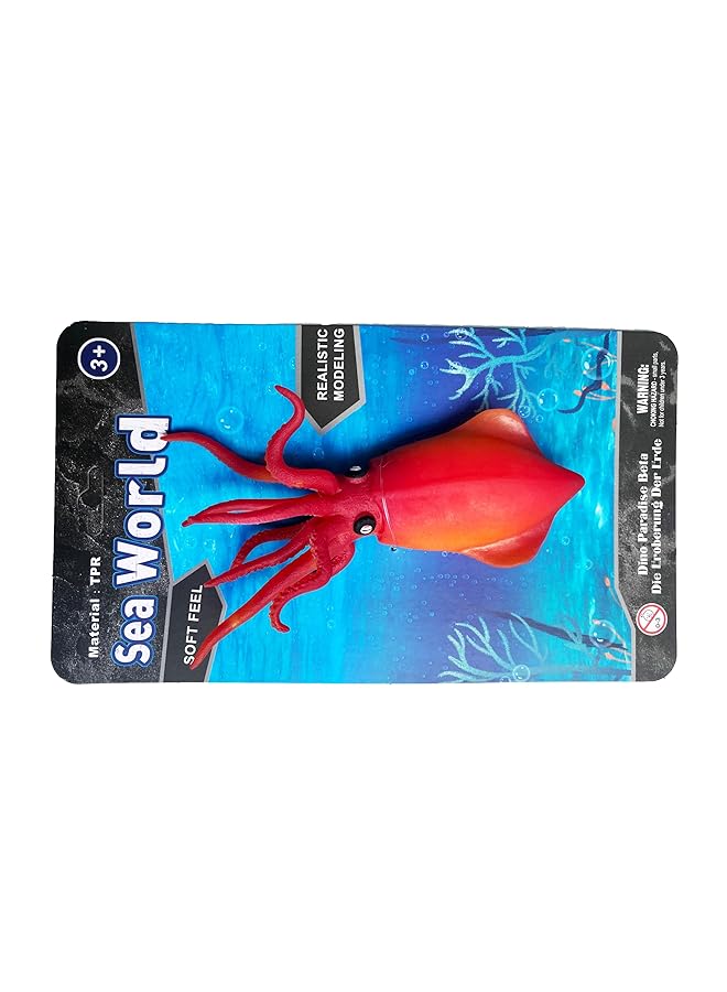 macmerise Galaxy Squid Realistic Toy Figure With Long Tentacles And Large Eyes Reddish Pink - Image 1