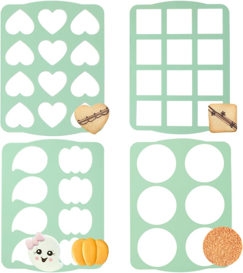 QELEG 4Pcs Cookie Molds Chocolate Chablon Cookies Stencil Mold Set for Cake Decoration QLG116/120HBGJ2393/2396 - Image 1