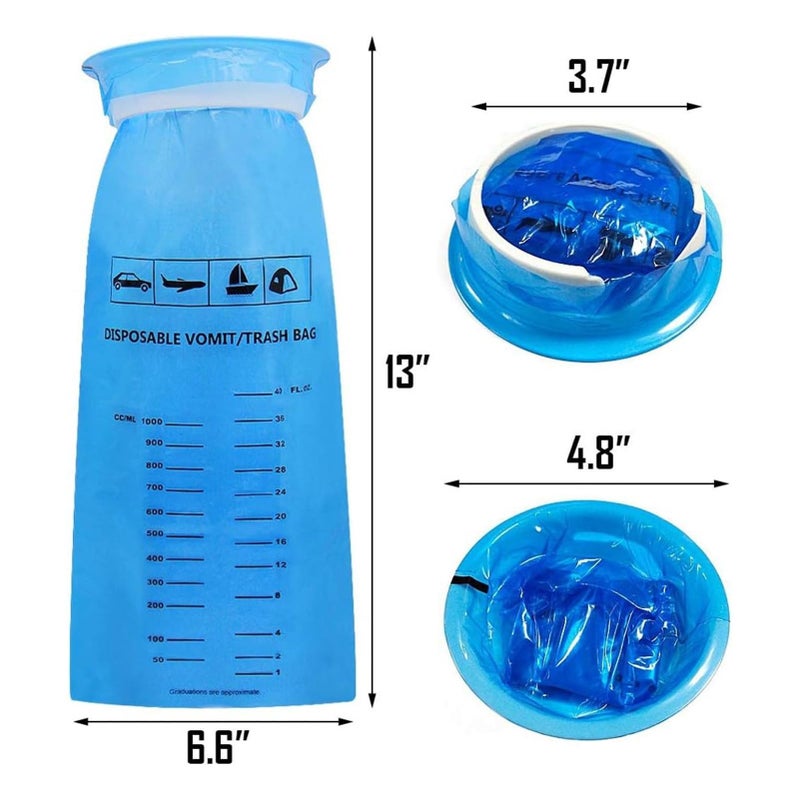 Leak Proof Vomit Bags For Motion Sickness Travel Pregnancy Easy Disposal - Image 3