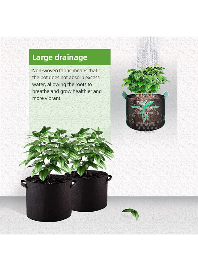 Generic 10-Pack Plant Grow Bags 5 Gallon Non Woven Fabric Breathable Garden Potato Mushroom Grow Bags Foldable Fabric Pots Planters for Outdoor Plants with Portable Handle  - Image 3