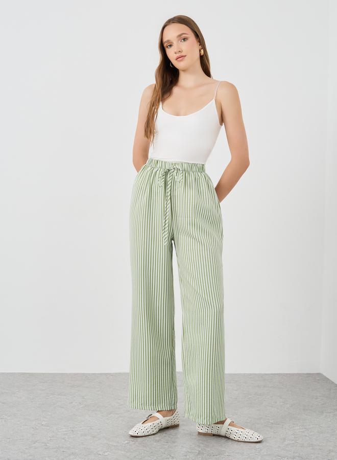 Take Two Textured Striped Straight Leg Pants - Image 1