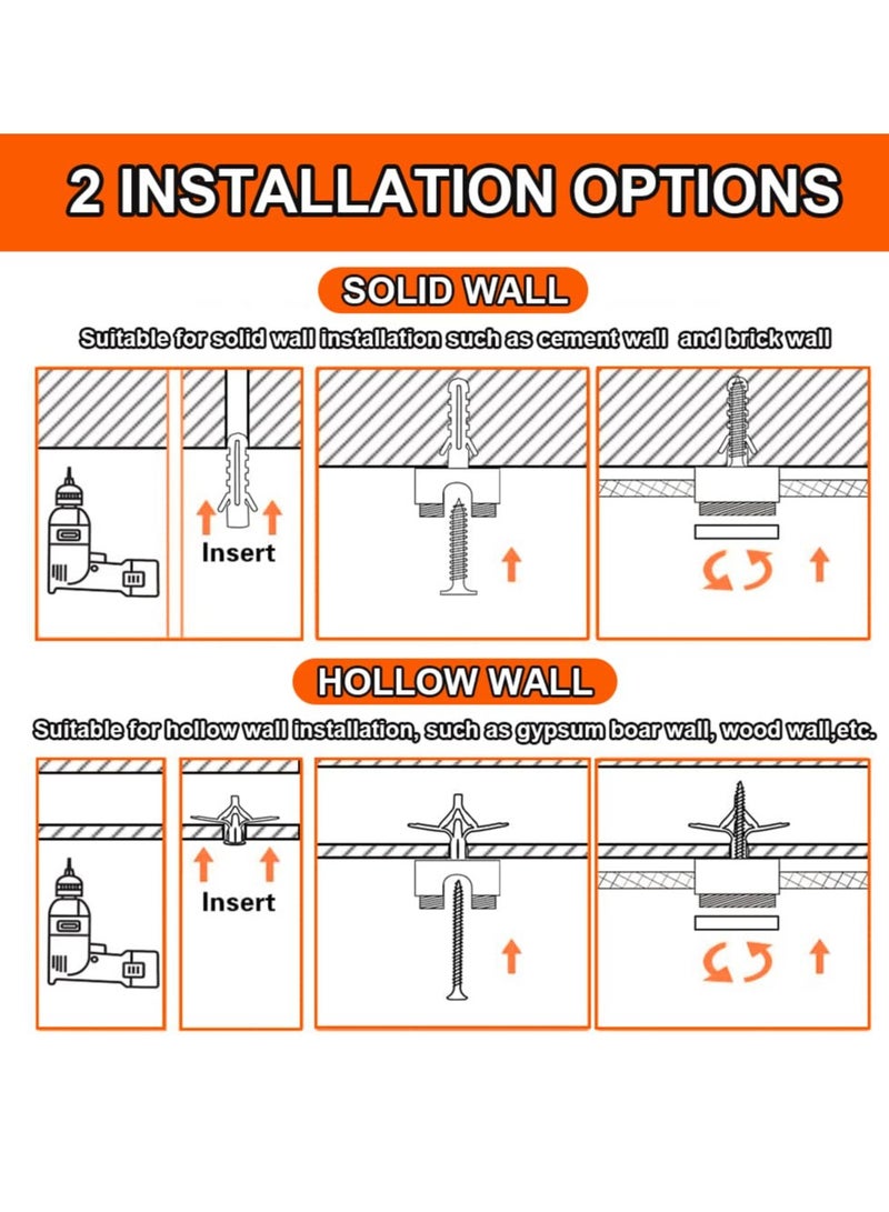 كاست ويف خطاف تعليق لثريا السقف، مجموعة من 6 خطافات تعليق معدنية لمصابيح السقف المعلقة، خطاف مصباح معلق لمصباح السقف، خطافات سقف سوداء - Image 3