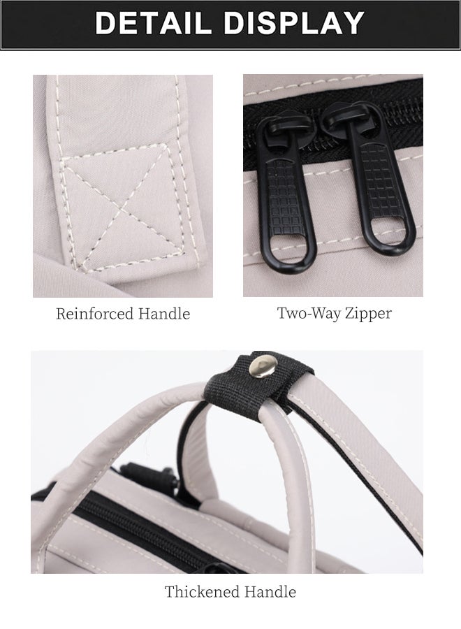 SHABILI Women Nylon Mommy Bag Baby Bag Maternity Bag Diaper Bag Backpack Handbag, Ladies Versatile Large Capacity with Multi-pocket Design Durable Waterproof Bag, for Daily Casual Travel Use (Grey) - Image 3