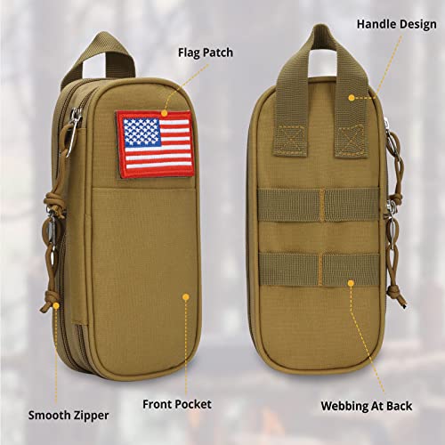 ATRIPACK Pencil Case Big Capacity High Large Storage Tactical Small Tool Pouch Bag Marker Pen Case Stationery Bag Travel Holder School College Office Organizer for Kids Men Women Adult Teens (Brown) - Image 3