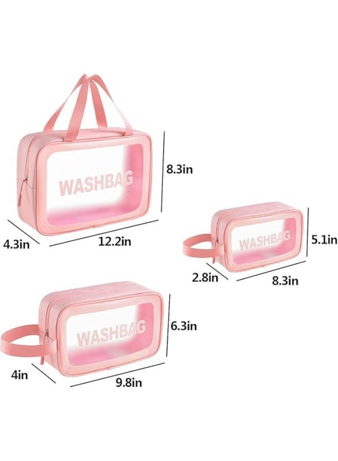 Generic Waterproof Makeup Bag Set – 3 Pcs Travel Cosmetic Organizer, Multicolor Toiletry Pouch, Durable Zipper, Multi-Size Storage Bags for Makeup, Skincare, Brushes, Accessories – Portable for Handbag, Travel & Gym - Image 3