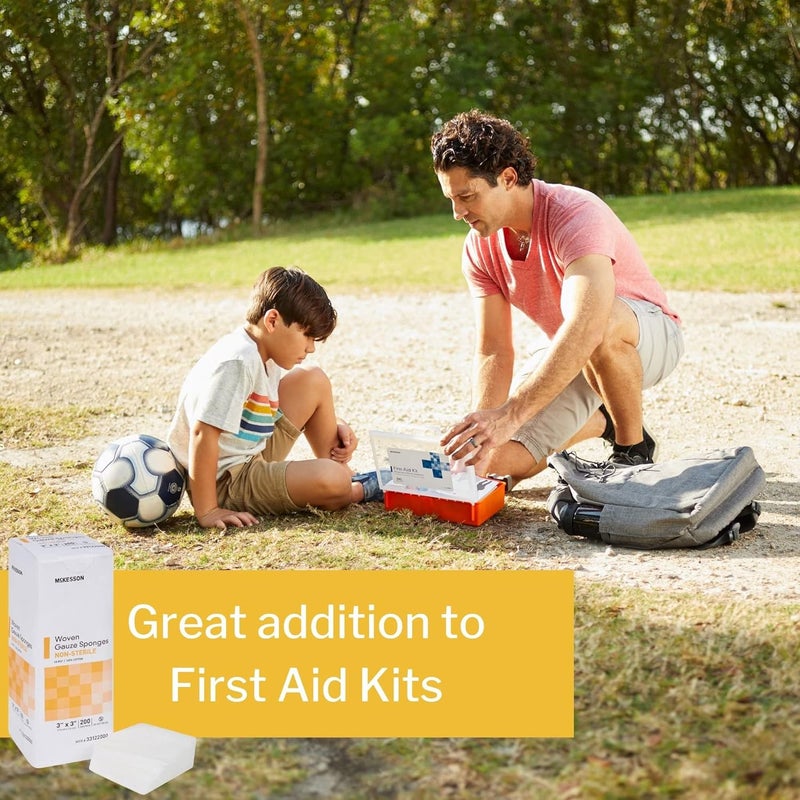 McKesson Woven Gauze Sponges NonSterile 12Ply 100 Cotton 3 in x 3 in 200 per Pack 20 Packs 4000 Total - Image 3