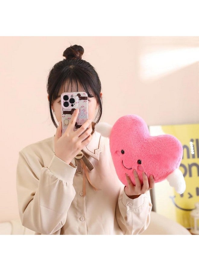 AVSHUB Pink Heart Plush Toy Cute Heart Stuffed Animal Soft Pillow Plushies Kawaii Heart Shape Plushie Valentine's Day Gifts Birthday for Kids Lover Decor - Image 3