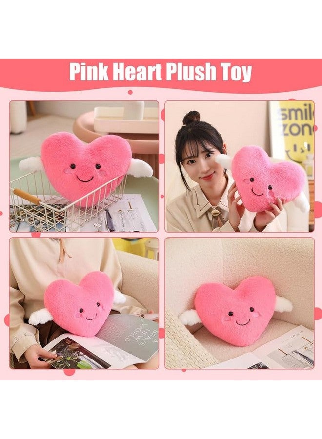AVSHUB Pink Heart Plush Toy Cute Heart Stuffed Animal Soft Pillow Plushies Kawaii Heart Shape Plushie Valentine's Day Gifts Birthday for Kids Lover Decor - Image 5