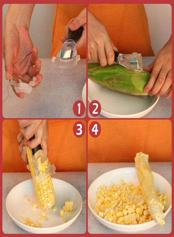 ReneeChef Professional Corn Kernel Cutter, Corn Cutter Peeler Stripper Tool with Large Ergonomic Handle, Corn Peeler #1114 - Image 5
