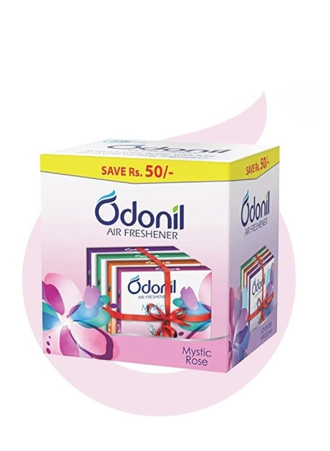 Odonil Bathroom Air Freshner Blocks - 288g (72g*4) | Mixed Fragrances: Jasmine, Lavender, Orchid, Rose| Long Lasting Fragrance | Lasts upto 45 days - Image 1