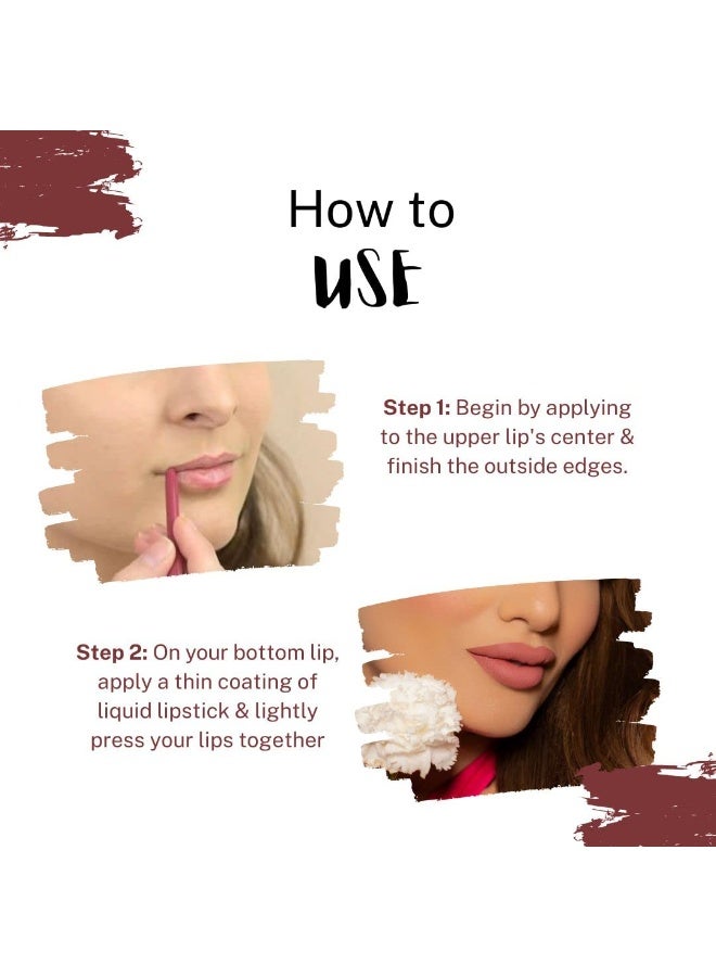 حب الارض أحمر شفاه سائل موس من لوف إيرث - لون أيريش كوفي بلمسة نهائية مطفية | خفيف الوزن، غير لزج، لا يسبب الجفاف، مقاوم للتلطخ ومقاوم للماء | يدوم حتى 12 ساعة مع فيتامين E وزيت الجوجوبا - 6 مل - Image 3