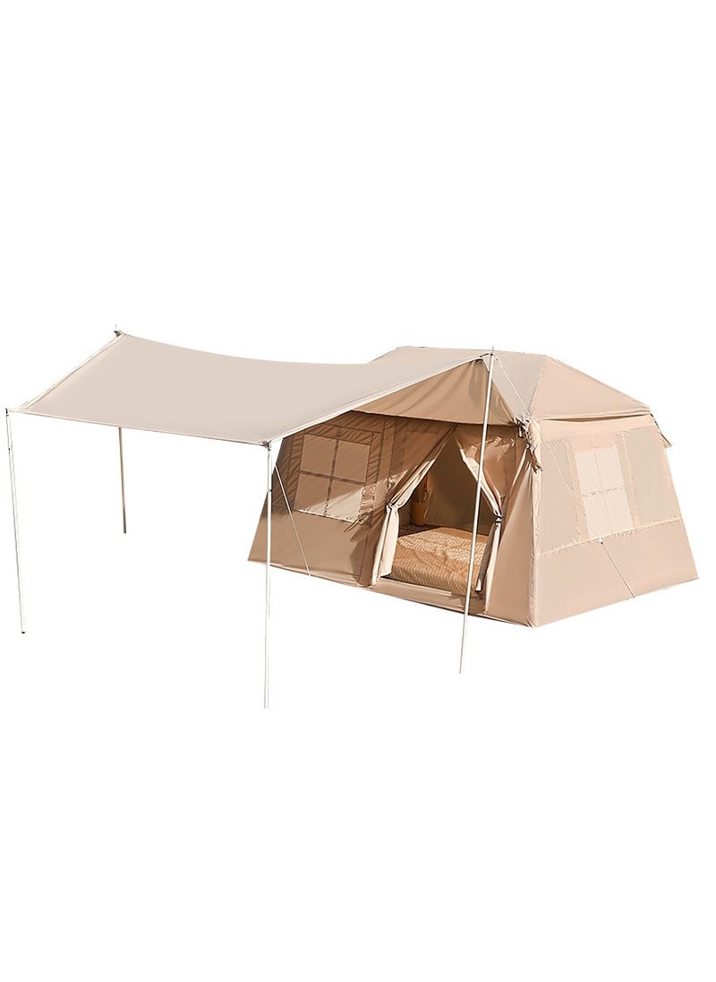 FLYROAD Inflatable camping tent, 4-6 person outdoor large tent, portable waterproof inflatable tent with 10㎡ sunshade, inflatable tent with inflation port, suitable for camping hiking backpacking travel  - Image 2