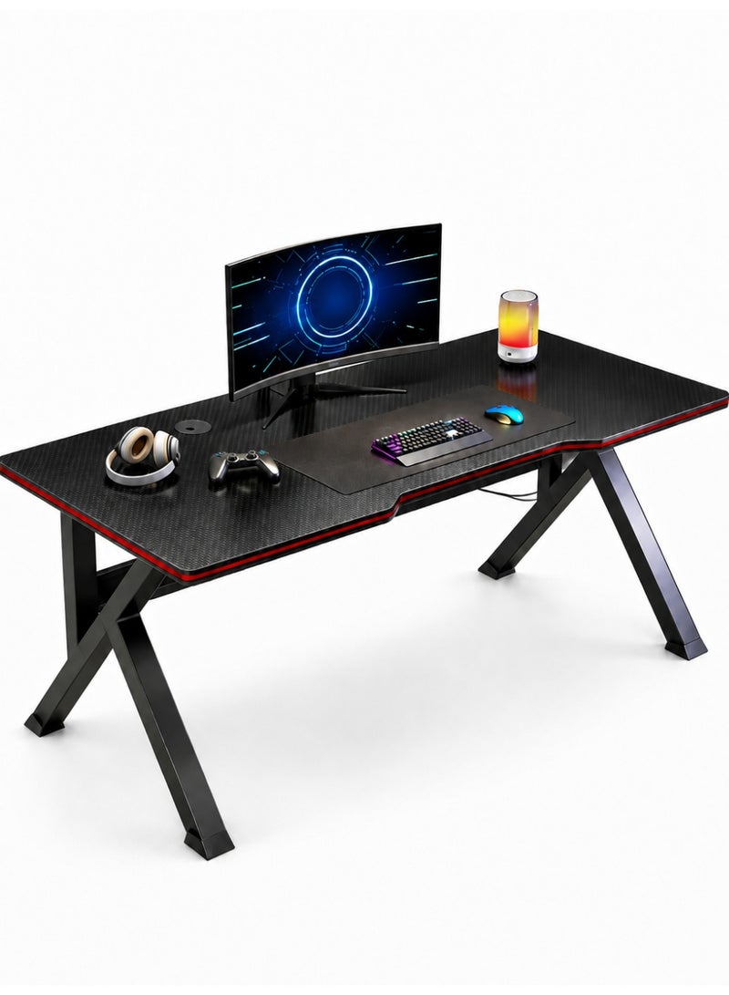 Nadrab K Shaped Gaming Desk 100x60cm Computer Table Home Office Computer Desk Table Large Desktop Easy to assemble - Image 1