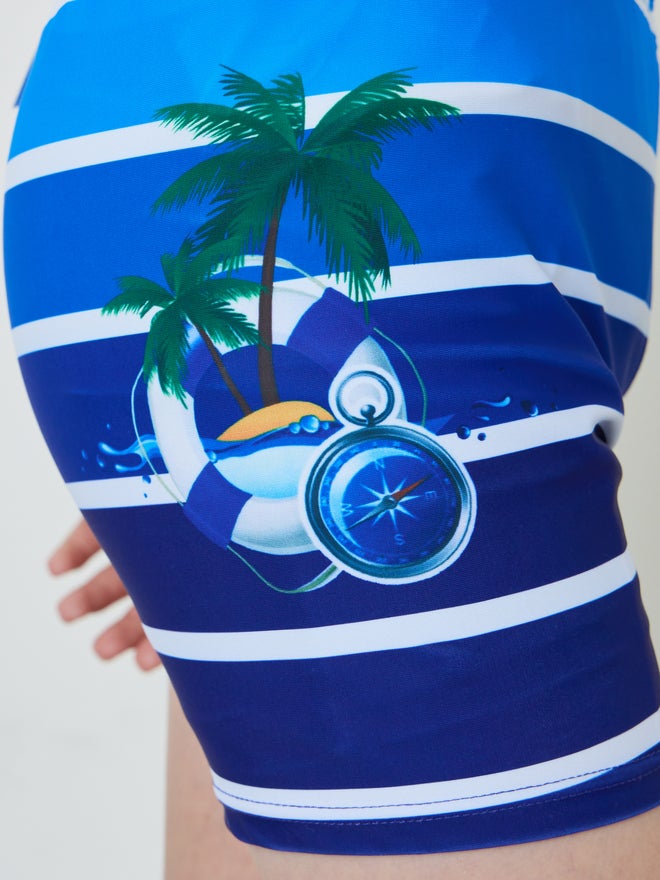 Styli Teen Boys Striped Ombre Swim Trunks - Image 3