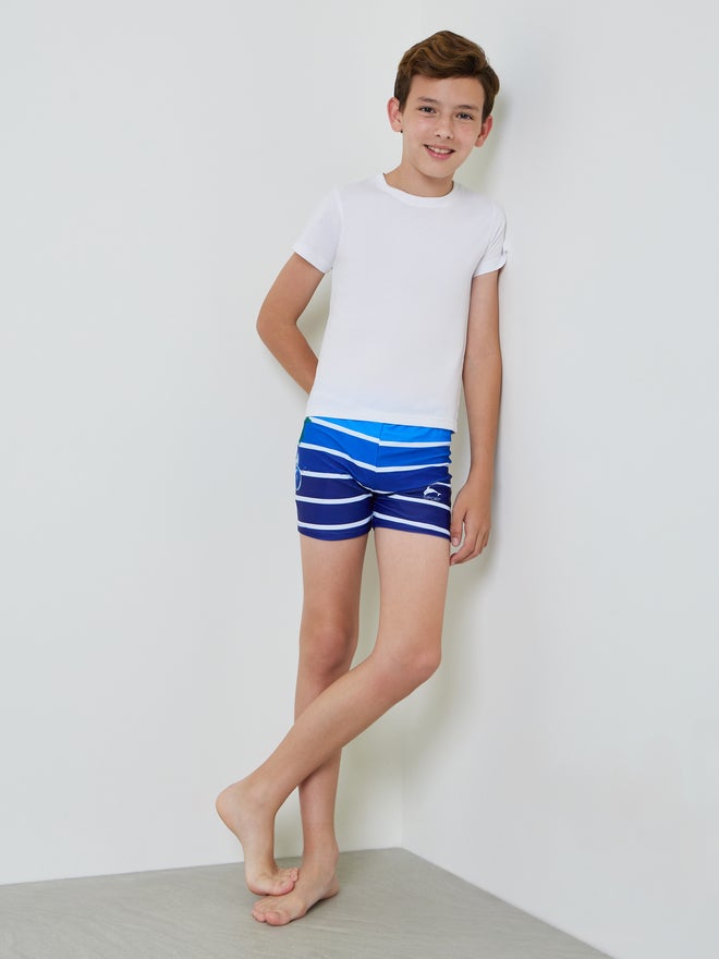 Styli Teen Boys Striped Ombre Swim Trunks - Image 2