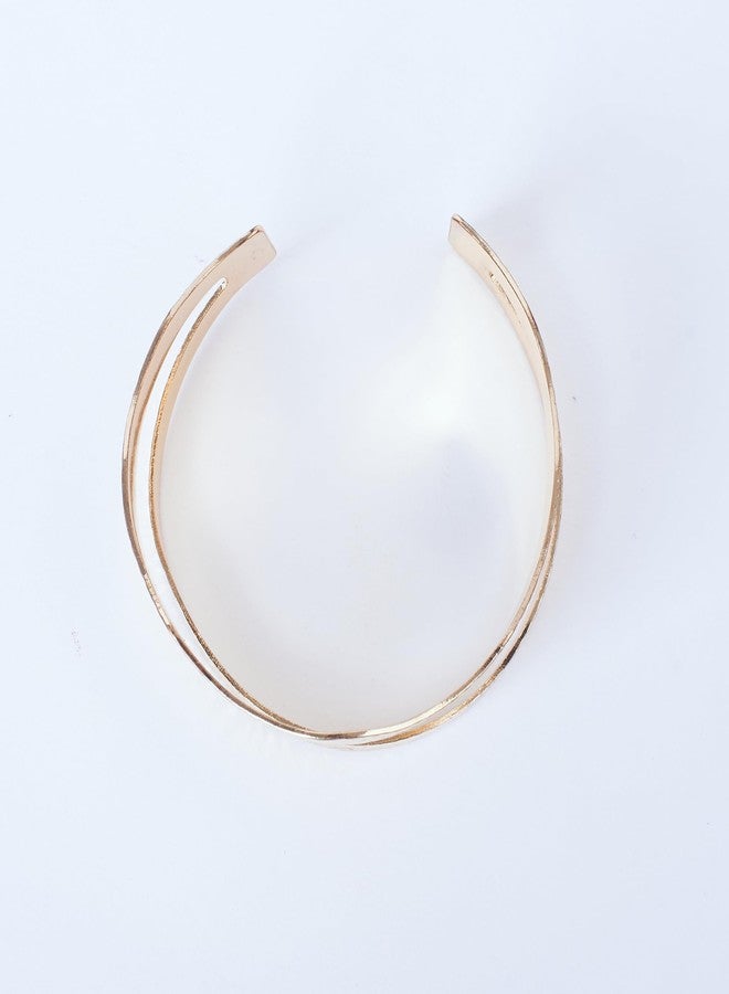 SALTY Anti Tarnish Giggles Gold Cuff Bracelet for Women | Fancy Jewellery Gifts | Hand Band | Latest Fashion Accessories for Girls | Minimal Jewelry Design | Ideal for Gifting | Marriage, Birthday | Gift for Valentine Day - Image 5
