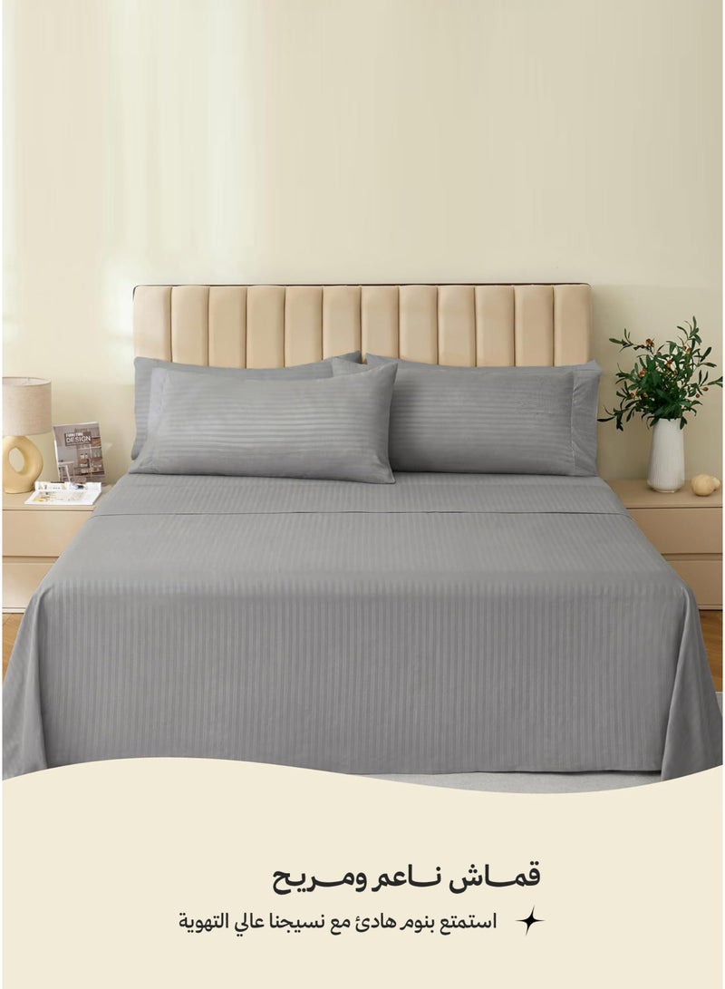 فن الراحة ملاءات سرير مفرد  - قطعتين، ملاءات فاخرة قابلة للتهوية، بجيوب عميقة للتثبيت على المرتبة، مقاومة للتجاعيد، تبريد، قابلة للغسل في الغسالة، بجودة الفنادق - Image 2