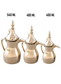 Majestic Golden Arabic Coffee Pot Set – 3-Piece Dallah Set (400 ml, 480 ml, 540 ml) – Luxurious Traditional Design, Perfect for Arabic Coffee and Tea Serving - pzsku/ZE5FA3900842C6ECE51D5Z/45/_/1732256474/c5a7ec0d-1077-44a1-80ff-2688103edb15