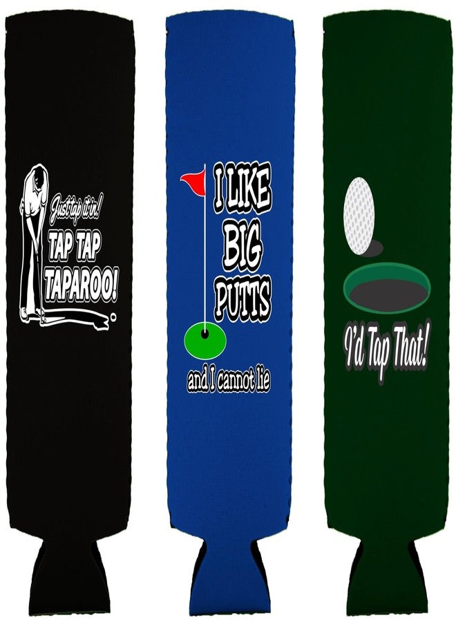 Coolie Junction Funny Golf Putting Slim Can Coolie Designs 3 Pack - Image 2