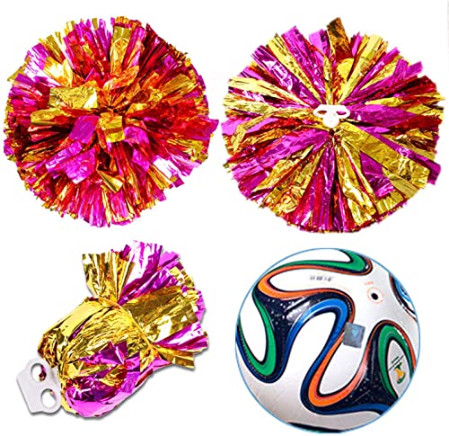 Hlonon 4 Pack Cheerleader Pom Poms Sports Dance Cheer Plastic Pom Poms Cheerleading for Sports Team Spirit Cheering (Blue Silver, 50g) - Image 4
