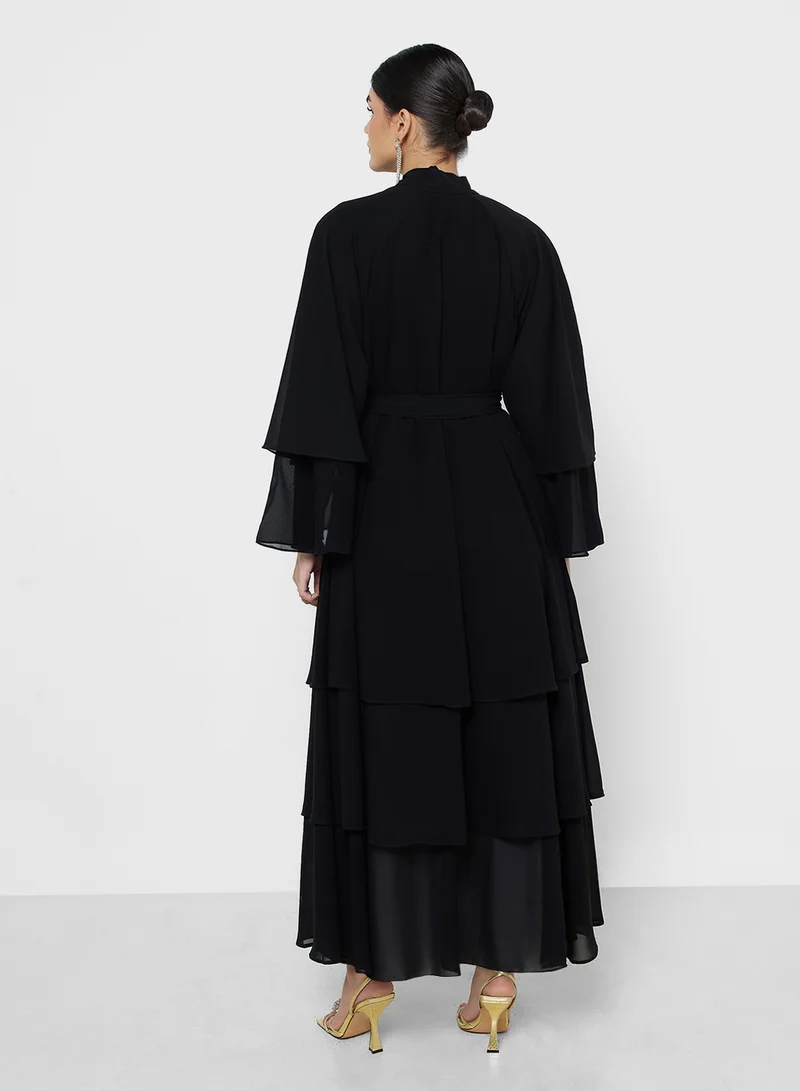 Khizana Layered Abaya With Sheila