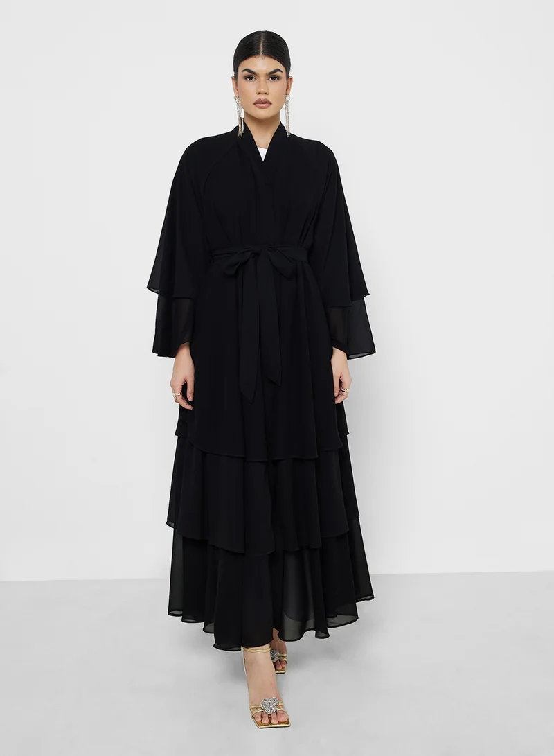 Khizana Layered Abaya With Sheila