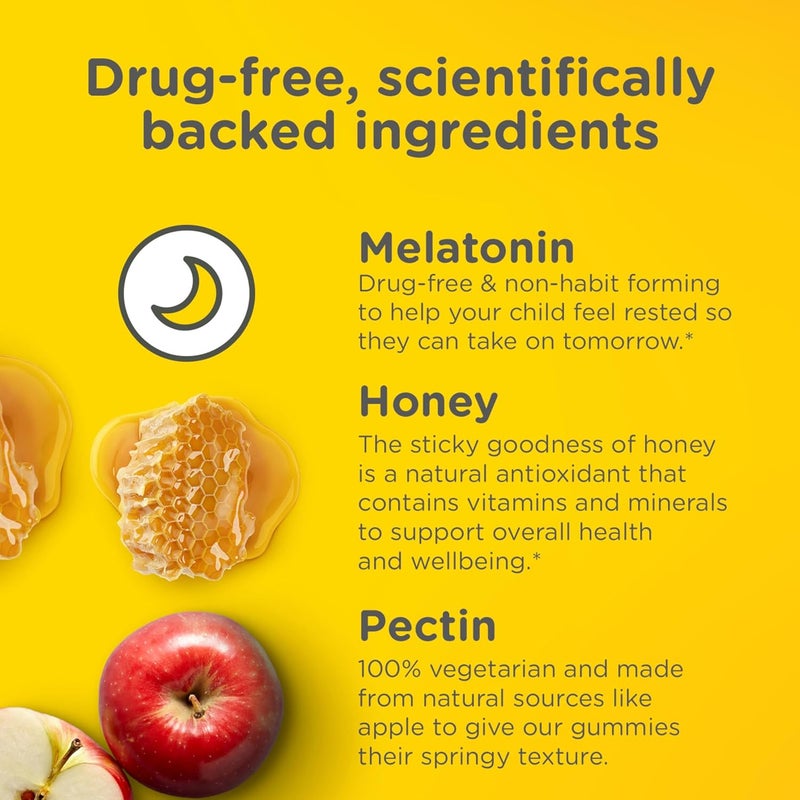 Zarbee's Zarbees Kids Sleep Gummies with 1 mg Melatonin NonHabit Forming DrugFree Bedtime Support Supports Natural Sleep Cycles for Peaceful Sleep Natural Strawberry Flavor Ages 3 60 Ct Bottle - Image 2