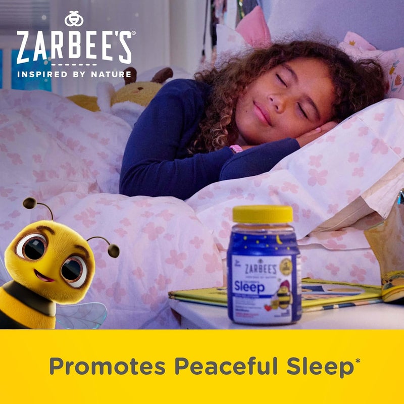 Zarbee's Zarbees Kids Sleep Gummies with 1 mg Melatonin NonHabit Forming DrugFree Bedtime Support Supports Natural Sleep Cycles for Peaceful Sleep Natural Strawberry Flavor Ages 3 60 Ct Bottle - Image 5