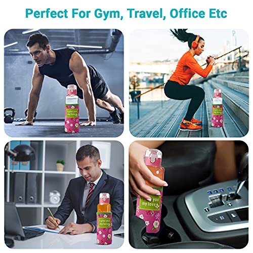 u-grow Borocilicate Glass Bottle/Sipper for Gym, Travel, Home, Fridge | with Insulated Cover with Insulated Cover 360 Milliliters (Pink & Blue) - Image 3