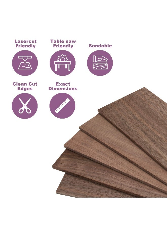 Craftiff Walnut Wood Sheets Thin Lumber Black Dark Unfinished Board For Crafts Pack Of 5 By  - Image 3