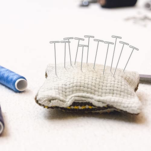 Juinte 400 Pieces Steel Plated T Pins Wig Pins T Shaped Pins for Sewing, Blocking, Knitting, 2 Inch, 1.5 Inch - Image 5