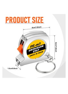 SYOSI 20 Pieces Keychain Tape Measure, Mini Tape Measure, Functional Pocket Tape Measure, Small Tape Measure Retractable for Adult Kids Construction Affair Birthday Party Favors Goody Bag Stuffers Prizes  - Image 3