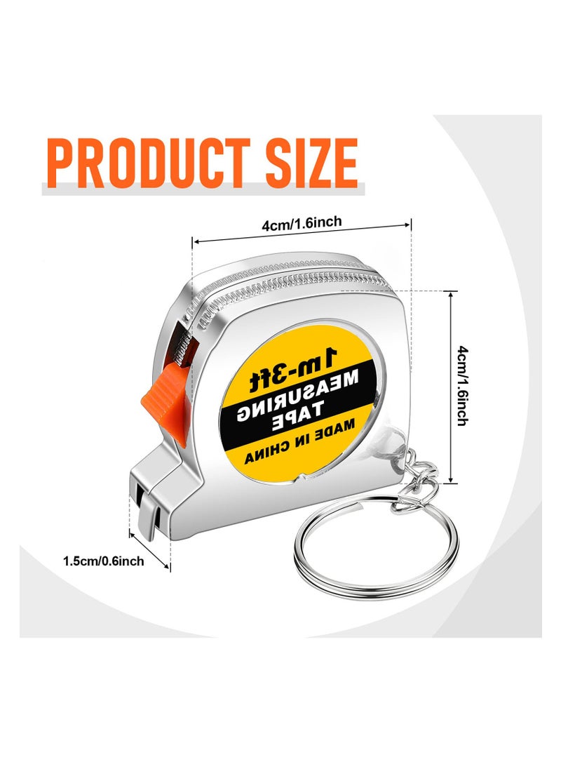 SYOSI 20 Pieces Keychain Tape Measure, Mini Tape Measure, Functional Pocket Tape Measure, Small Tape Measure Retractable for Adult Kids Construction Affair Birthday Party Favors Goody Bag Stuffers Prizes  - Image 3