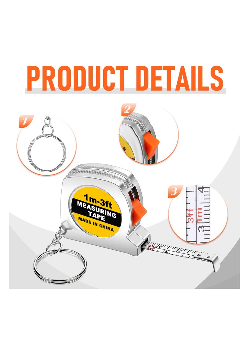 SYOSI 20 Pieces Keychain Tape Measure, Mini Tape Measure, Functional Pocket Tape Measure, Small Tape Measure Retractable for Adult Kids Construction Affair Birthday Party Favors Goody Bag Stuffers Prizes  - Image 2