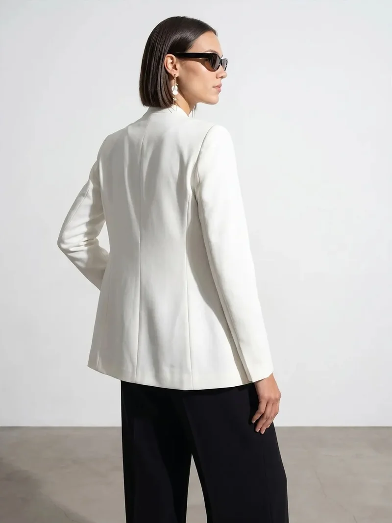 Dilvin Dilvin Women’s Slim Fit Crepe Blazer Jacket