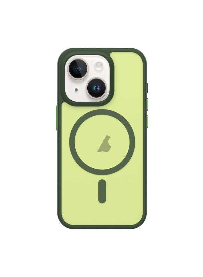 زبون جراب لهاتف iPhone 13 مصنوع من الجلد المعدني غير اللامع المقاوم للصدمات من MagSafe - Image 1