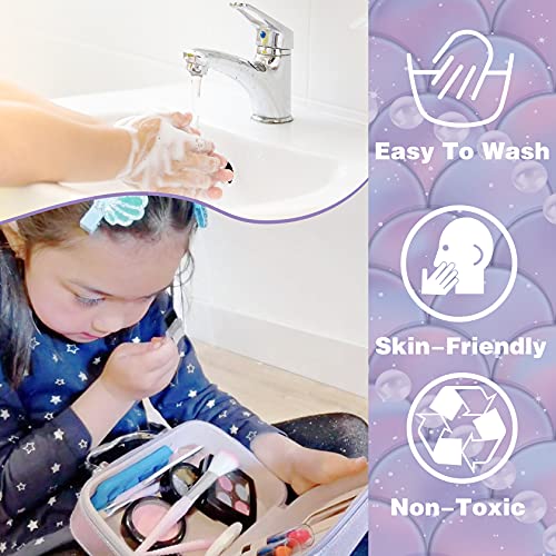 10Leccion Kids Makeup Set for Girls - Non Toxic Washable Mermaid Makeup Kit, Little Mermaid Toys for Girl 5-7, 8-12，Princess Dress up Beauty Vanity Set，Ideal Party Gifts for Halloween Christmas and Birthday - Image 3